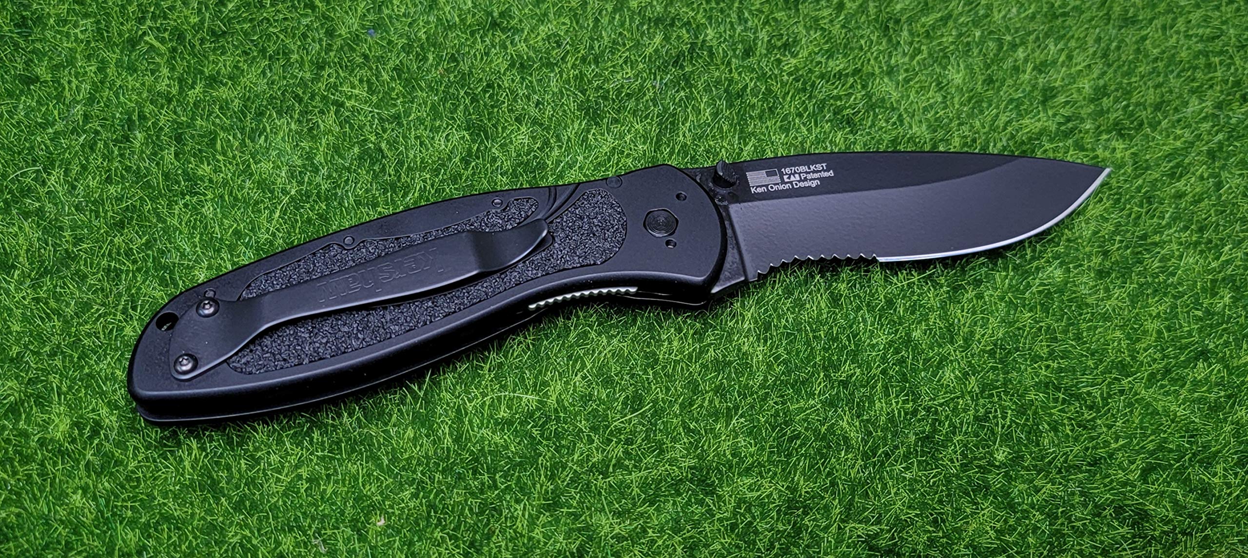 Amazon.com : KNIFE, BLUR, BLACK SERRATED : Hunting Fixed Blade