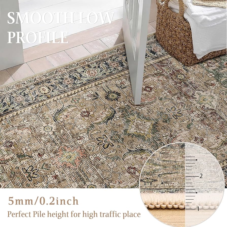 Amazon.com: WondRg 10x14 Washable Area Rug Brown Vintage