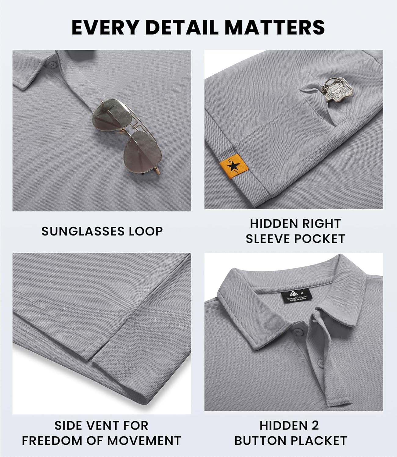 V VALANCH Mens Polo Shirts Short Sleeve Moisture Wicking Golf Polo Athletic Collared Shirt Tennis T-Shirt Tops