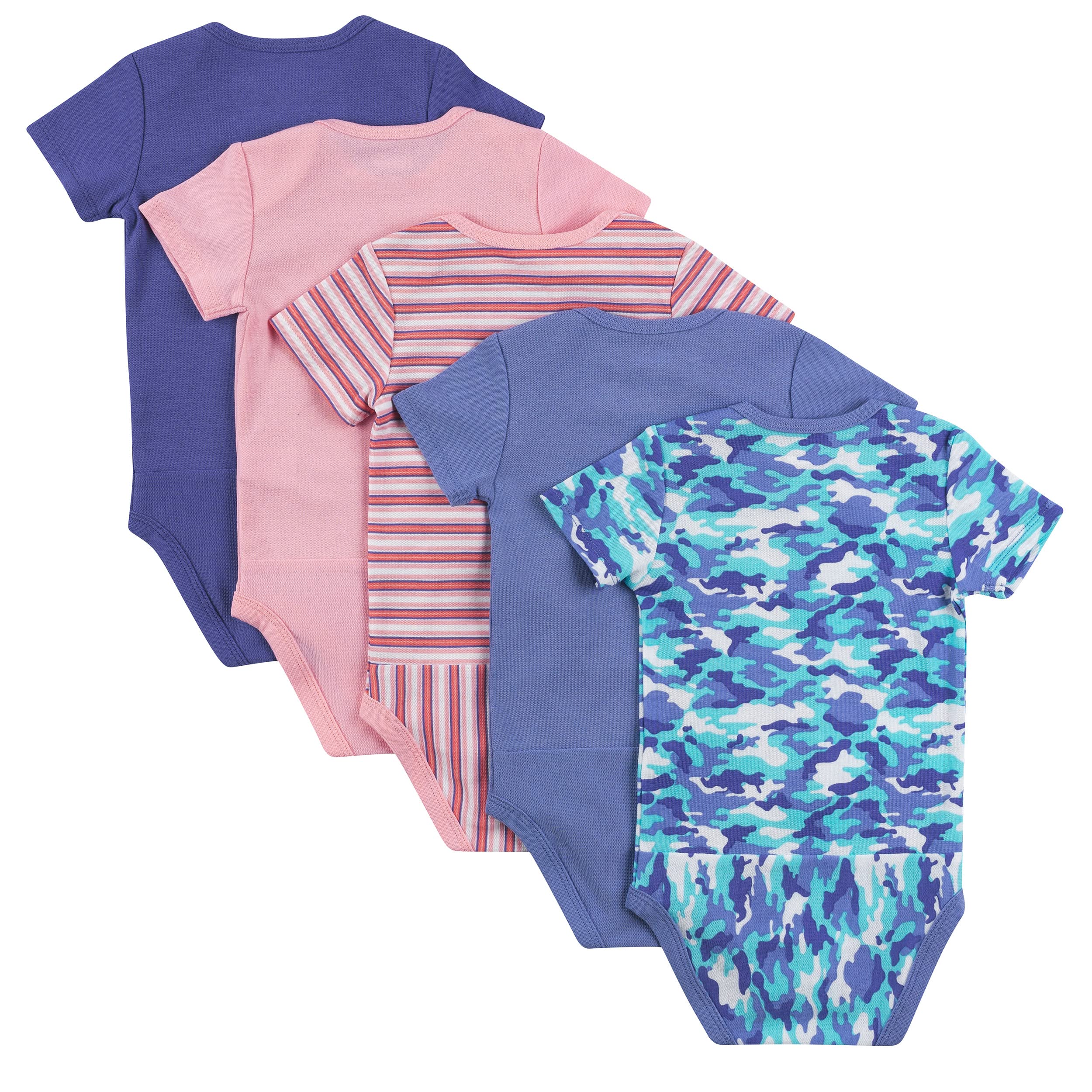 Hanes Unisex-Baby-Baby-Bodys, ultimative flexible Kurzarm-Bodys für Jungen und Mädchen, 5er-Pack
