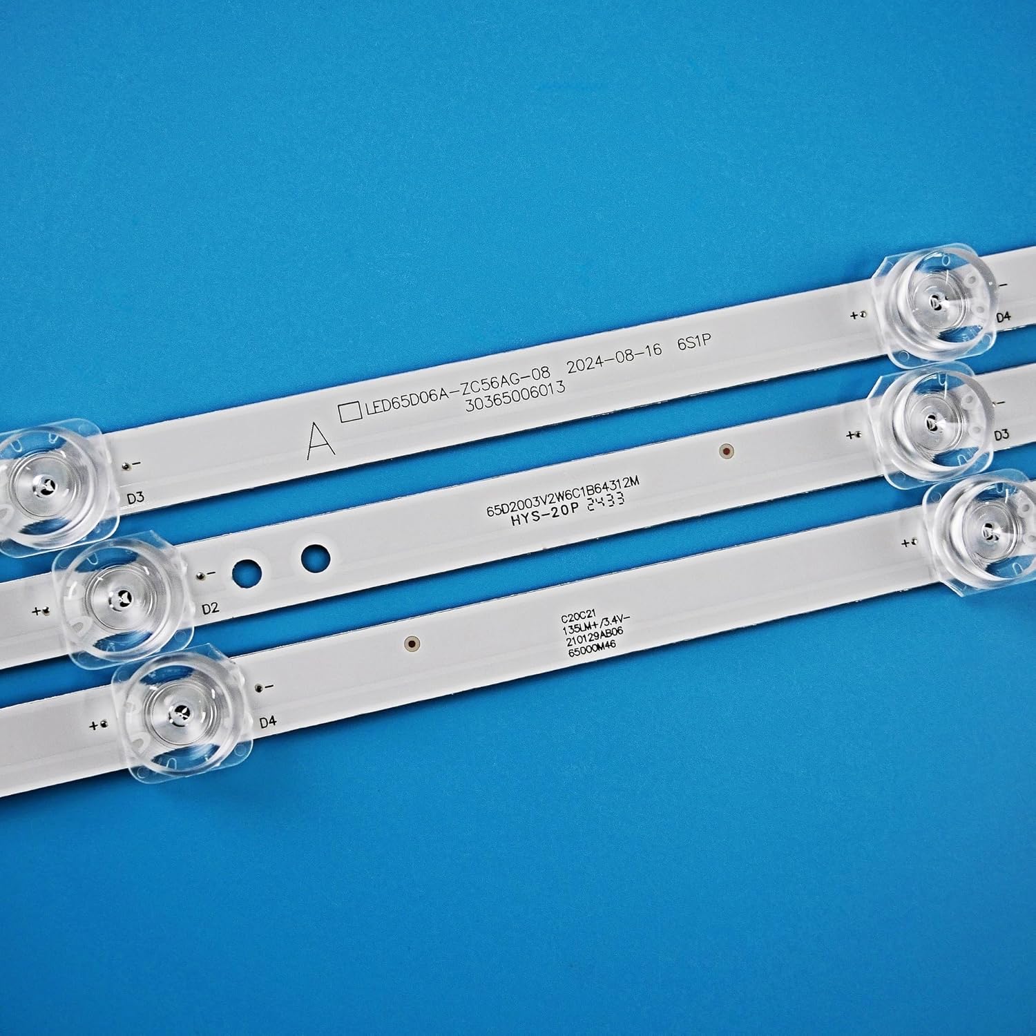 12 Pieces (A) LED Backlight Strips for ONN 100012587 LED65D06A-ZC56AG-08 6S1P 30365006013 65V81 LU65C61 LU65J71 LS65AL88A81 RCA RTRQ6522-US