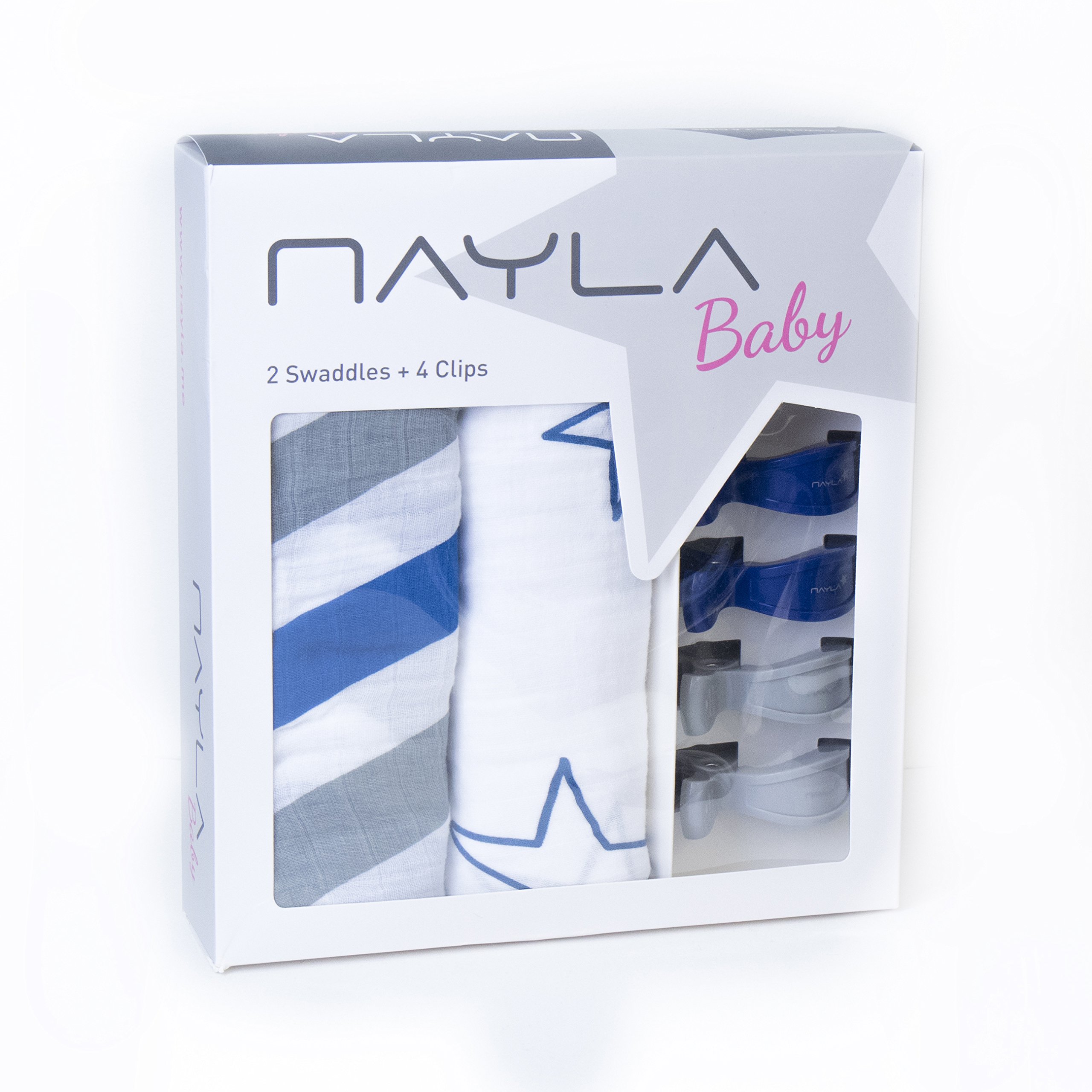 Set Mulltücher und Clips, Stars & Stripes Boy Blau