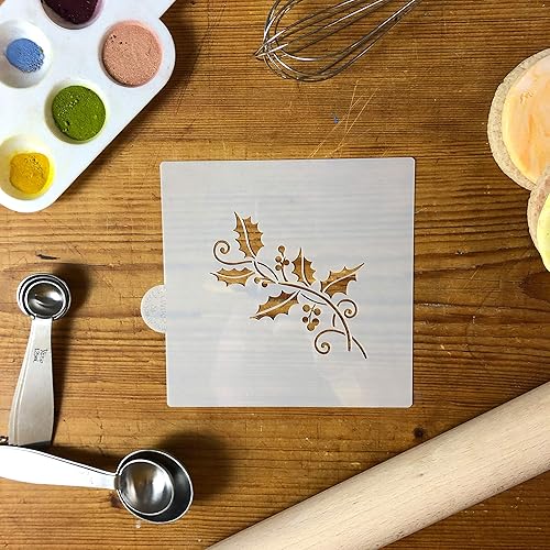 Miniatura 3 de Plantilla de galletas y manualidades en aerosol de acebo de Designer Stencils