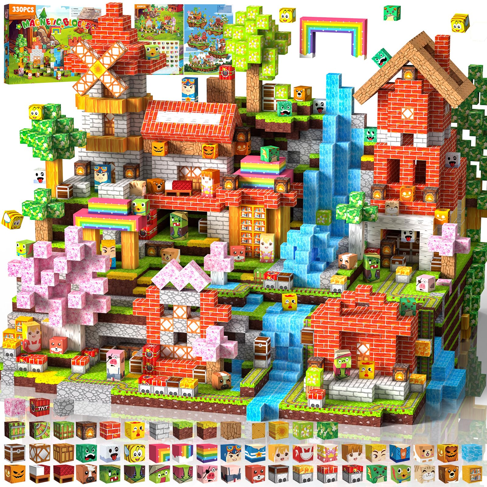 Crifeton Costruzioni Magnetiche per Bambini 2CM 3+ Giochi Cubi Magnetici Blocchi Magnetic Building Blocks Giocattoli Montessori a Partire da 3 4 5 6 7 8 9 10 11 12 Anni (traccia)