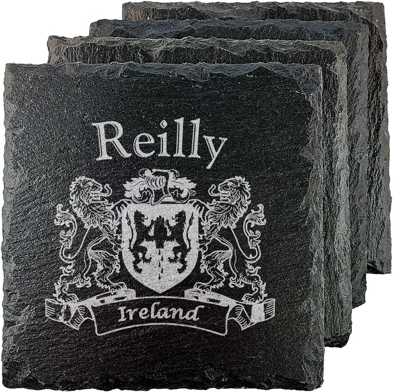 Reilly Irish Coat of Arms Slate Coasters - Set of 4