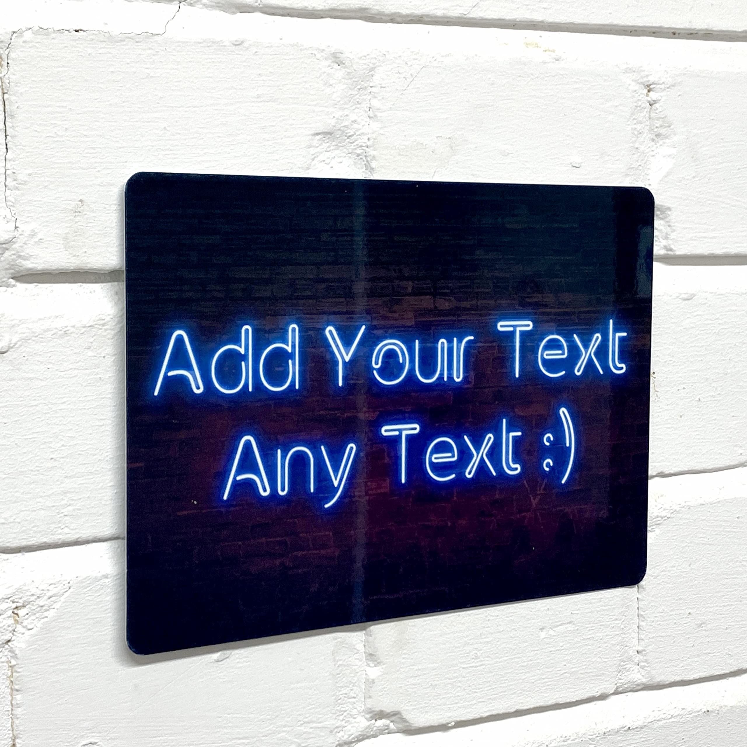 Personalised Bar Sign - Neon effect Printed Metal Sign wall art A3 Bar Add Any Text