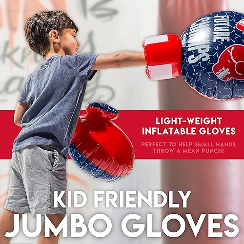 Miniatura 6 de Franklin Sports Guantes inflables de boxeo  Future Champs  Tamaño Jumbo Inflado  20 x 13.5 pulgadas