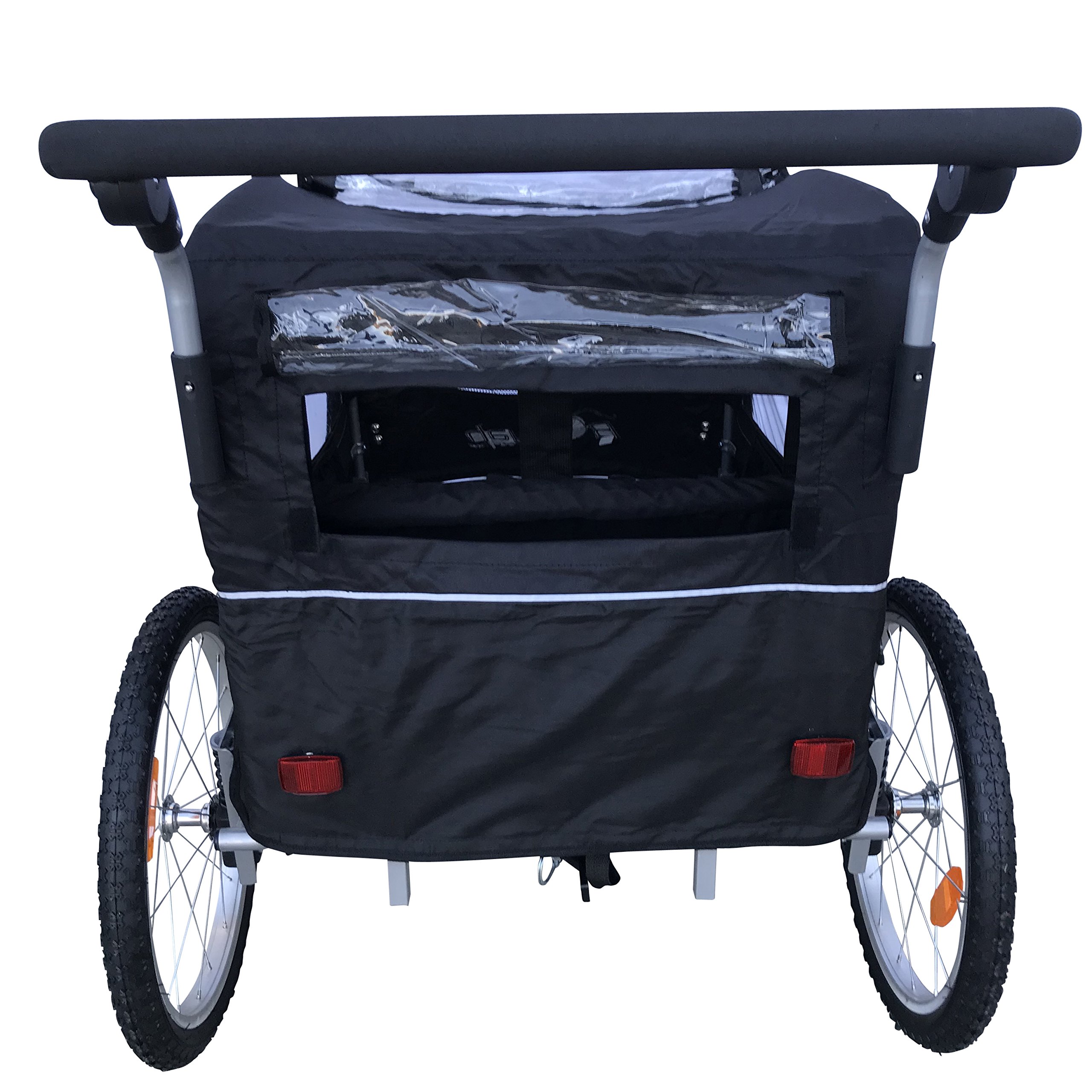 Amazon.com: Booyah Strollers 3 in 1 Double Child Baby Bike Bicycle Trailer,  Jogger, Stroller with Suspension| 88 lb Capacity | Helmet-Friendly Design,  Ventilation, and Storage | (Black) : Baby