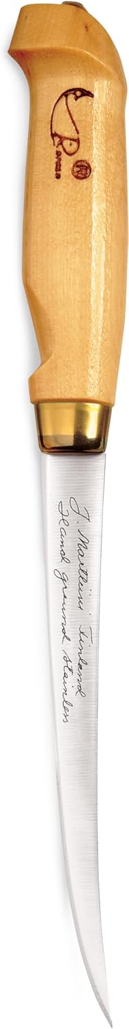 Rapala 7" Fish'n Fillet Knife with Single Stage Sharpener and Sheath, Full-Tang Stainless Steel Blade for Precision Filleting