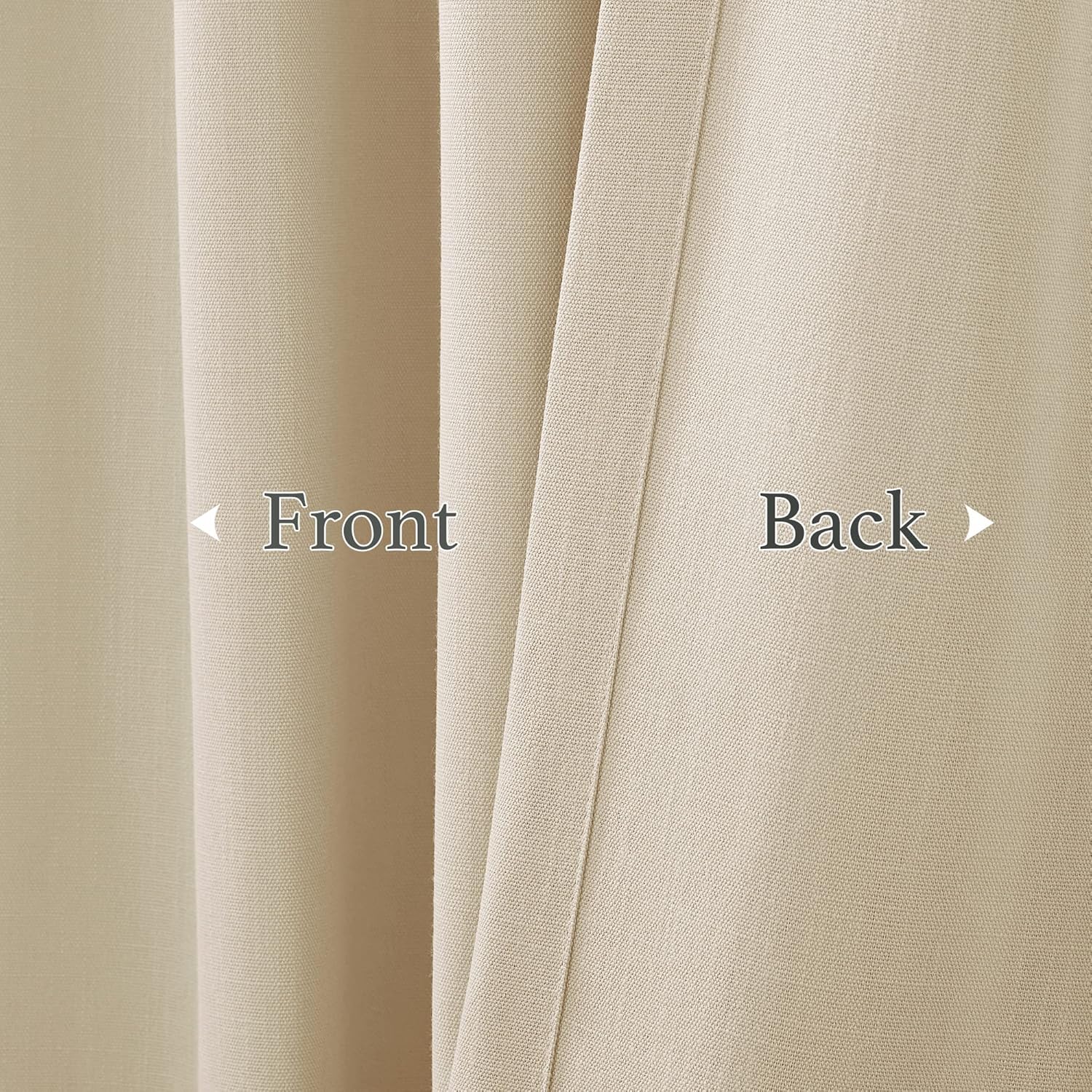RYB HOME Heavy Faux Linen Wave Curtains for Bedroom, Pinch Pleated Light Filtering Privacy Drapes for Living Room Guest Room Door Window, Thatched Tan, W 52 x L 120 inch, 2 Panels Set