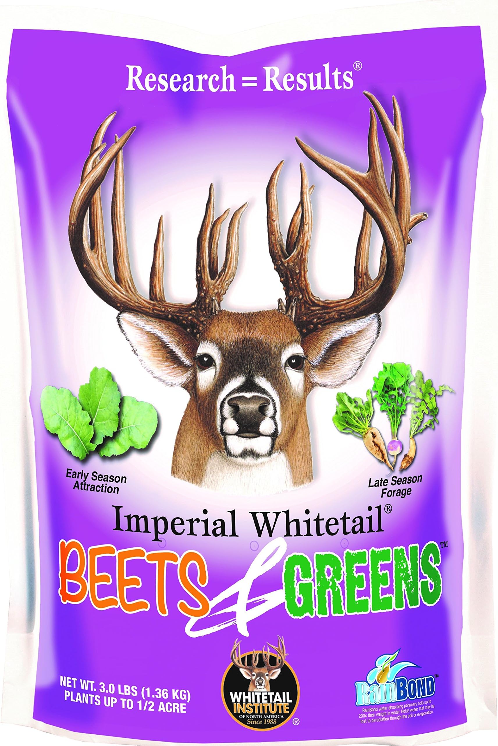 Whitetail Institute Beets & Greens Deer Food Plot Seed for Fall Planting - Blend of Sugar Beets, Kale, Turnip and Radish to Attract and Hold Deer Throughout Fall and Winter