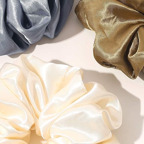Miniatura 2 de Coleteros para el cabello para mujeres, coleteros grandes de satén de seda grandes grandes ligas para el cabello de mujer, decoraciones lindas