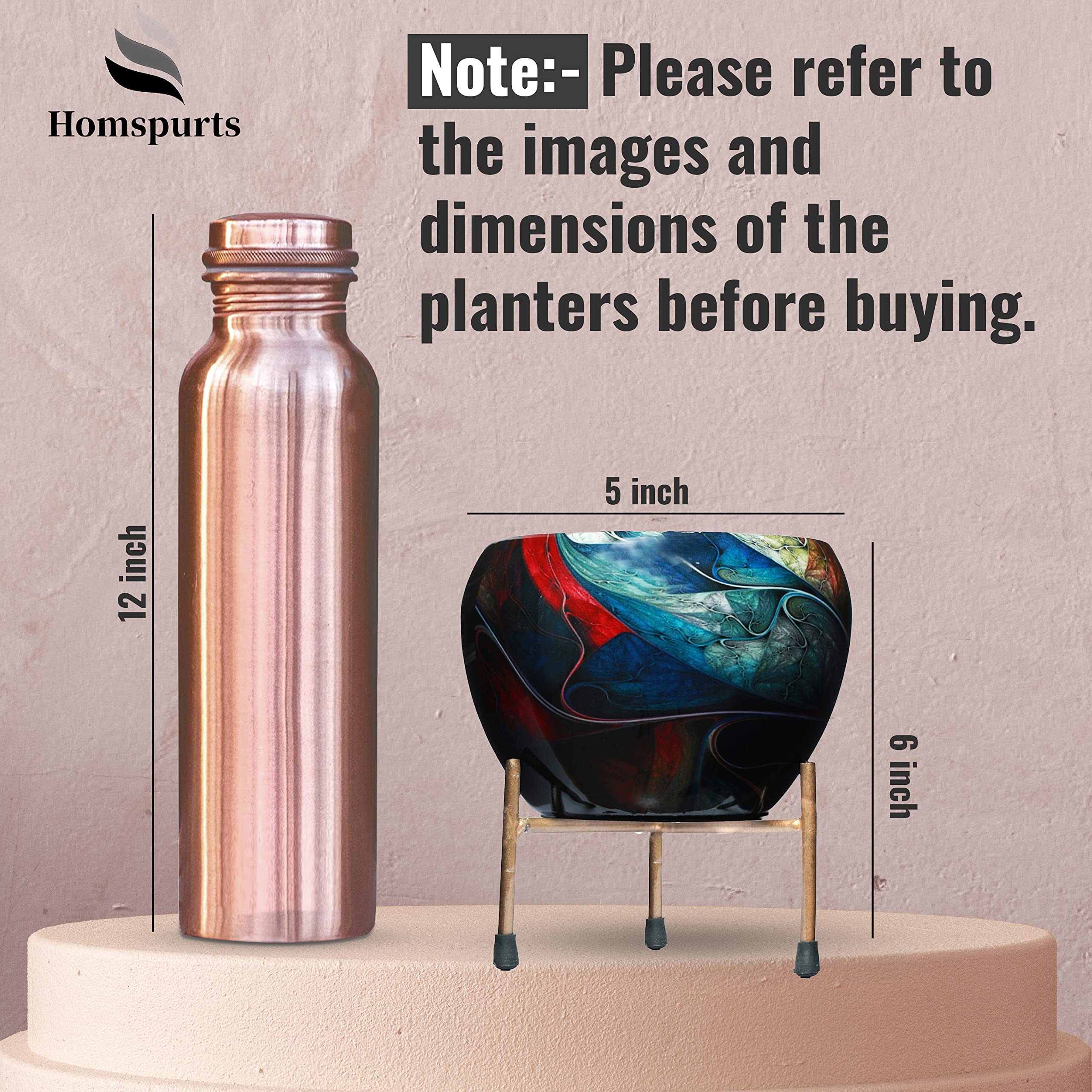 Stylish Metal Planters with Tripod Stands - Set of 2 -3