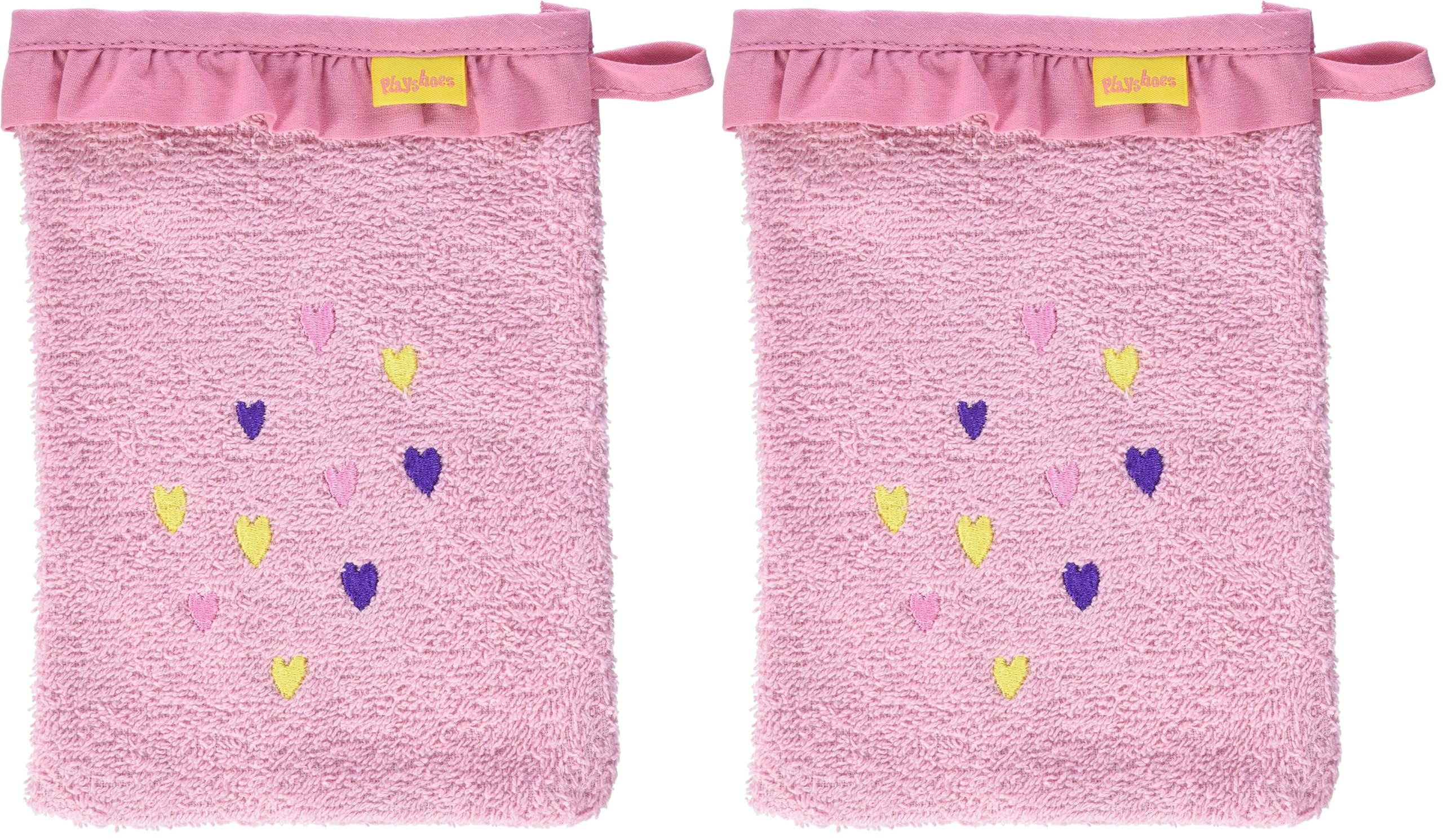 Playshoes Gant de toilette en tissu éponge pour fille, licorne rose, taille unique, Licorne rose., Taille unique