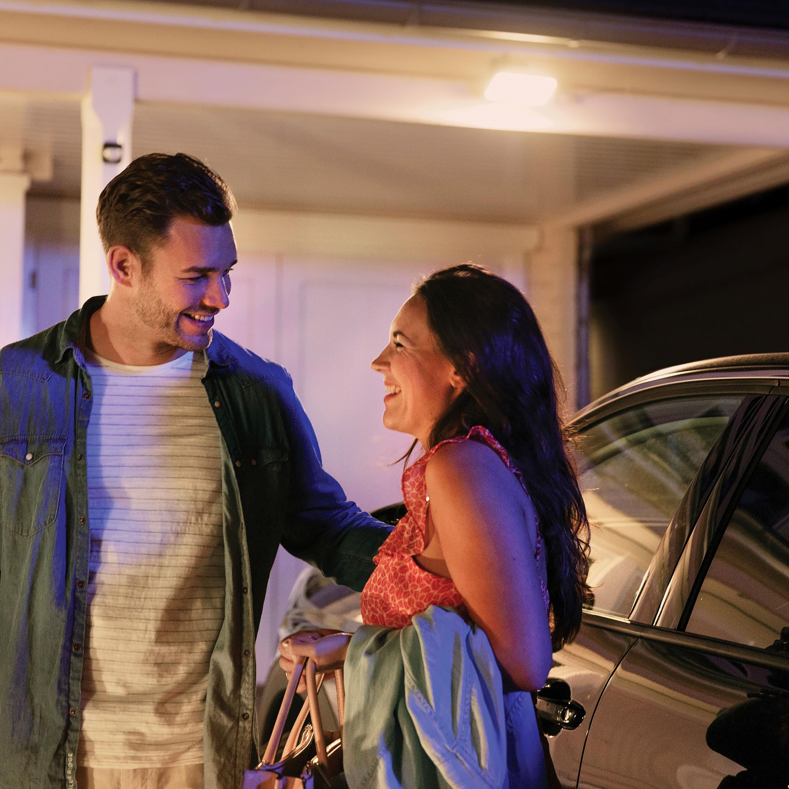 Philips Hue Welcome Lot de 2 projecteurs (Noir) | Luminaire exterieur - Blanc chaud - Hue White