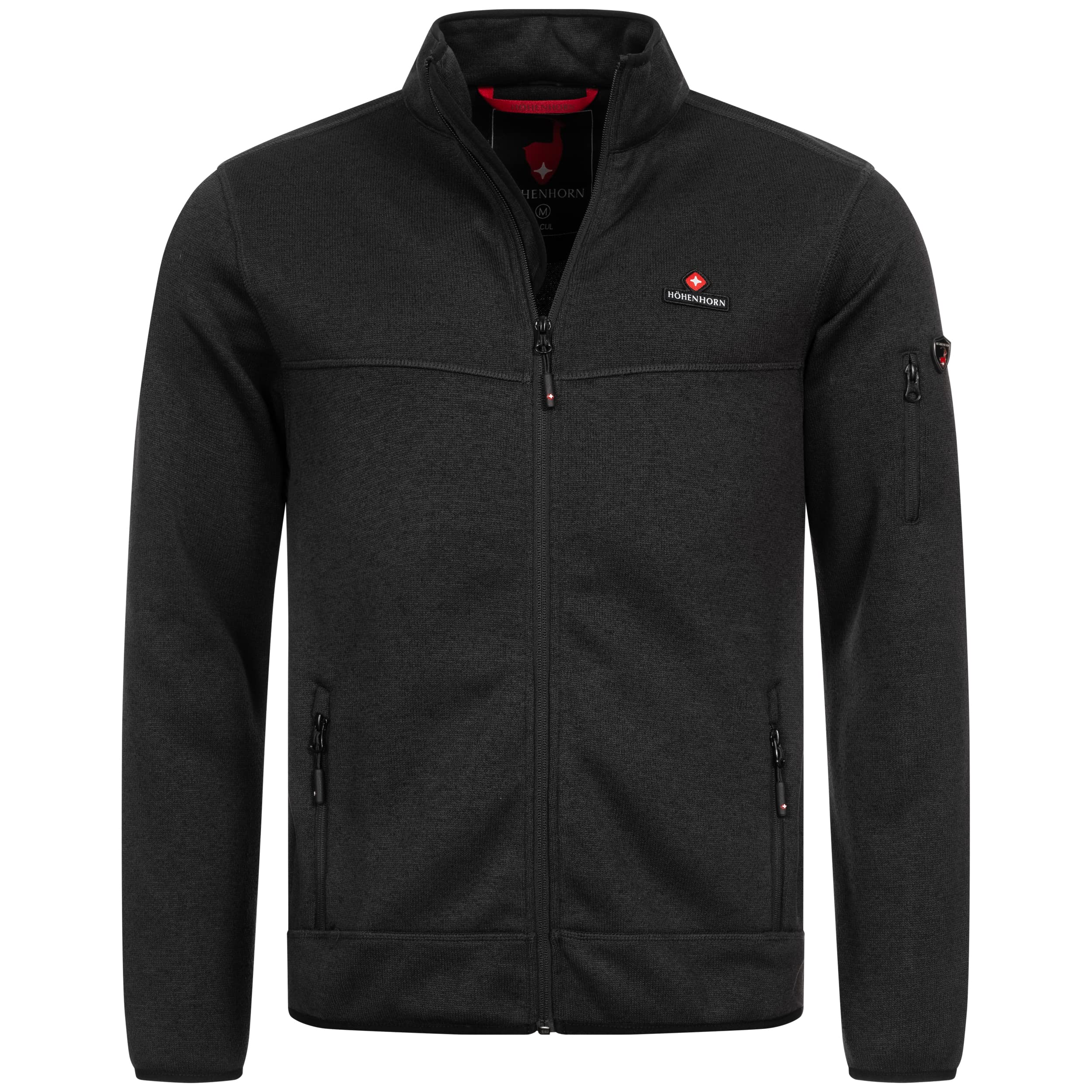 Höhenhorn Tacul Herren Jacke Cardigan mit Fleece-Innenseite Strickfleece Outdoor Stehkragen Warm Norweger S-3XL