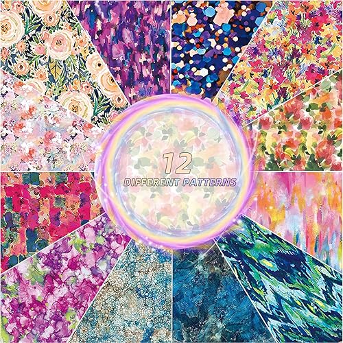 Papel decorativo de 48 hojas de papel con patrón floral de 6 x 6 pulgadas, papel decorativo de una cara, papel de cartulina para álbumes de