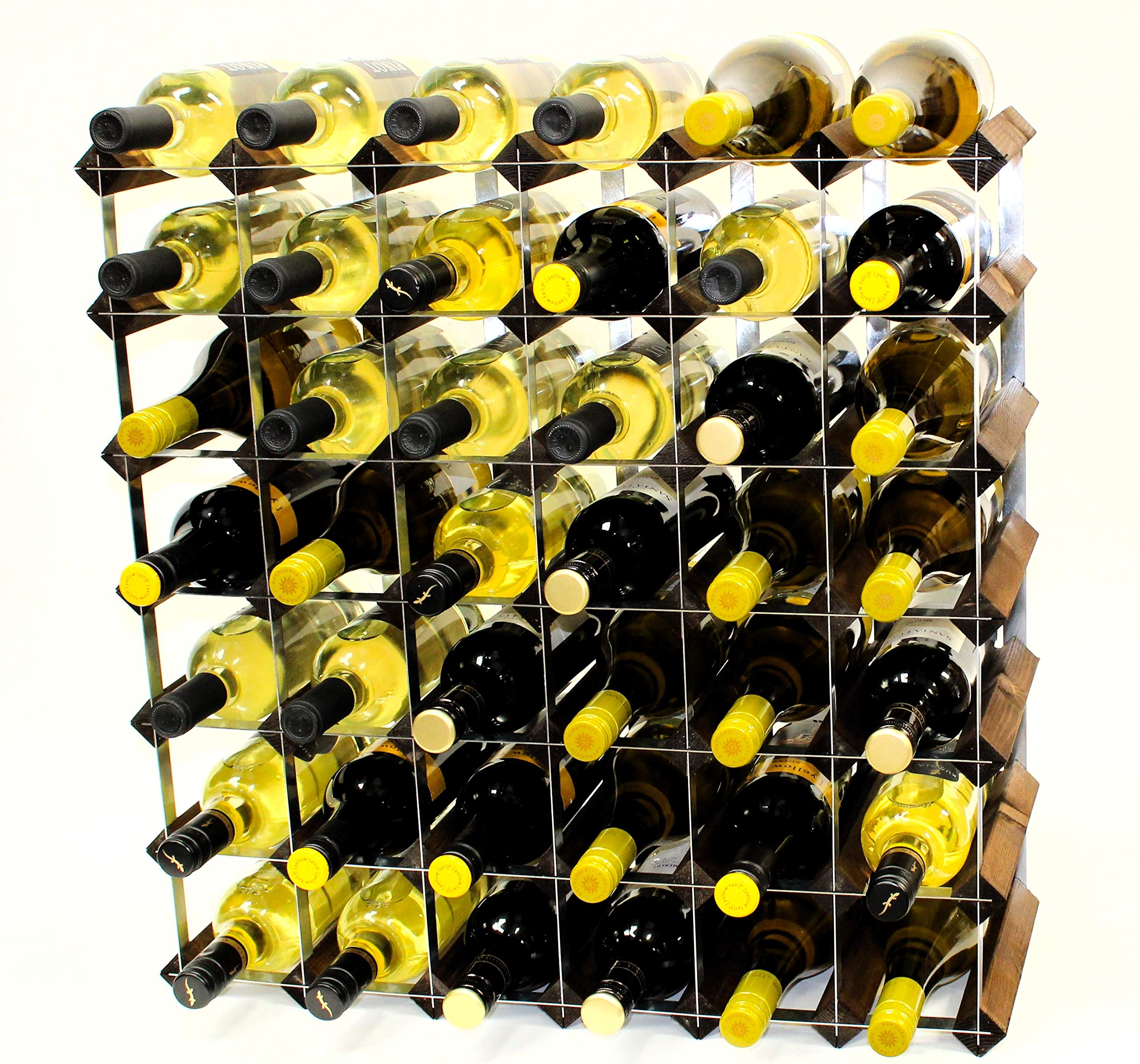 Cranville wine racks Klassische 42 Flasche Nussbaum gebeizt Holz und verzinktem Metall Weinregal fertig montiert