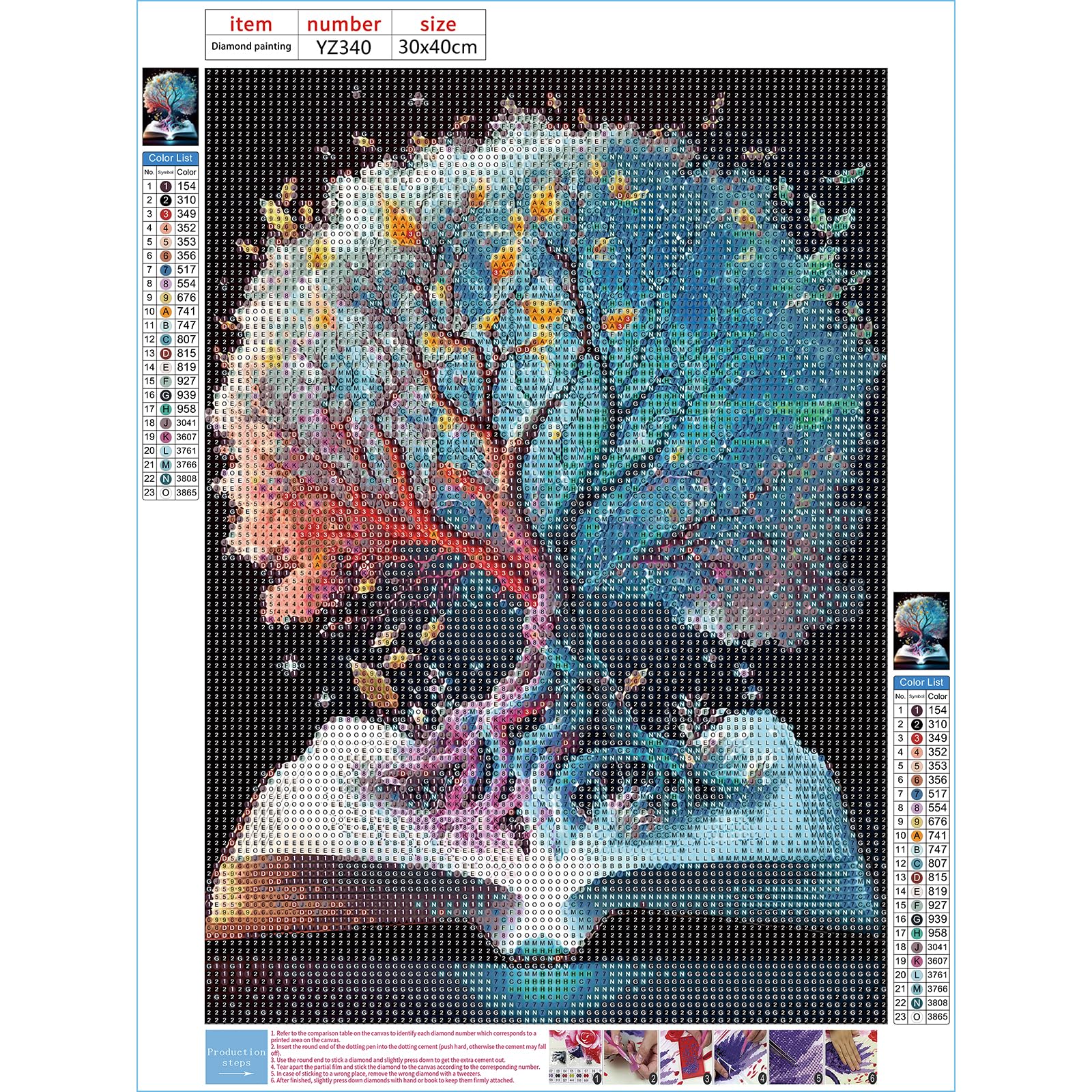 Kit Diamant Painting 5D Arbre De Vie - 30x30 Cm, Complet, Pour Adultes Débutants