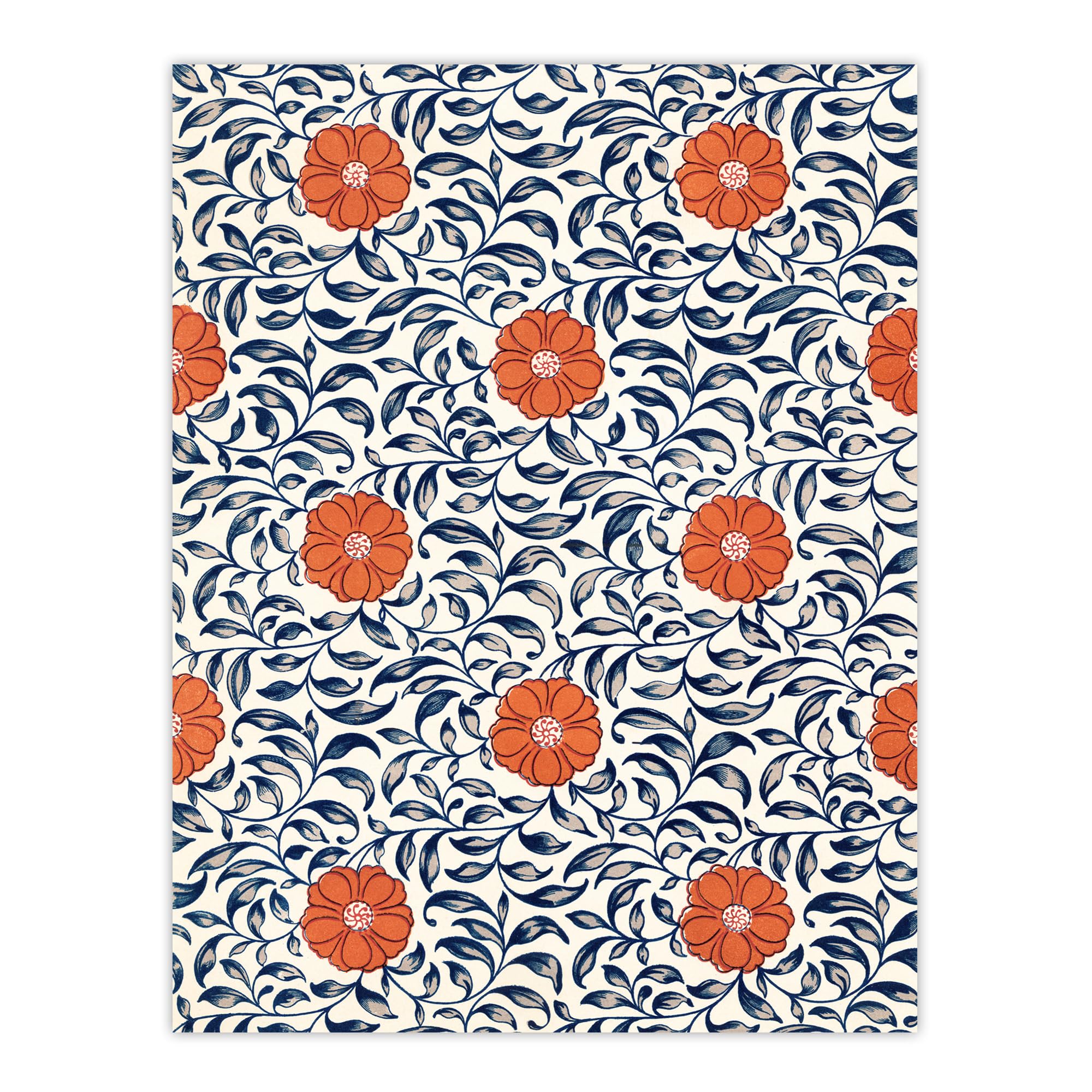 Artery8 Owen Jones Simple Red Flower Bloom Pattern Wall Art Print 12x16