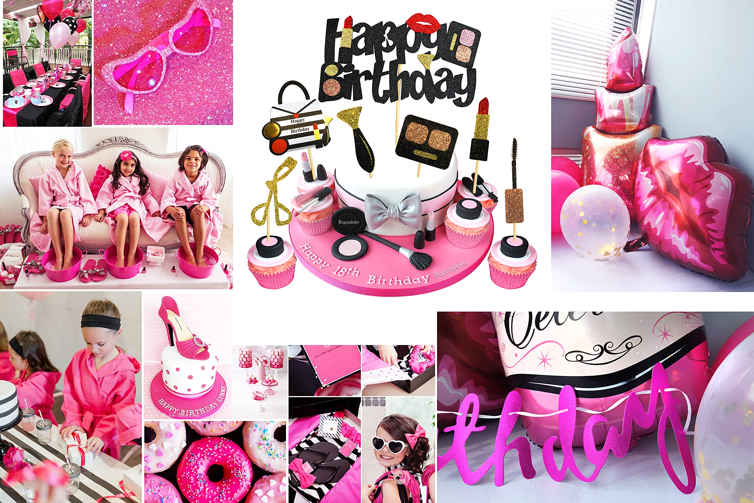 NATUCE Happy Birthday Cake Topper, Decorazione per Torte, DIY Glitter