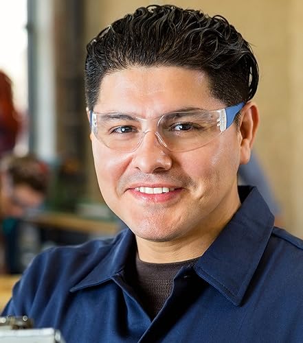 Miniatura 71 de SAFE HANDLER BISON LIFE Clear Lens Color Temple Safety Glasses One Size, Adult, Youth, Clear Protective Polycarbonate Lens Color Temple, Red, 96