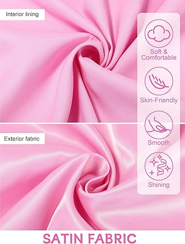 Miniatura 4 de AOTHSO Chaqueta de satén rosa de los años 50 con diadema, bufandas, aretes, gafas para mujeres, 8 piezas, conjunto de disfraz de Halloween para