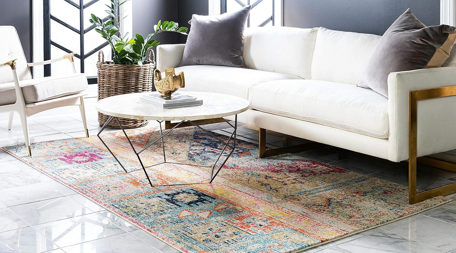 Unique Loom Monterey Collection Area Rug - Pochteca (2' x 3' 1" Rectangle Multi/Blue)