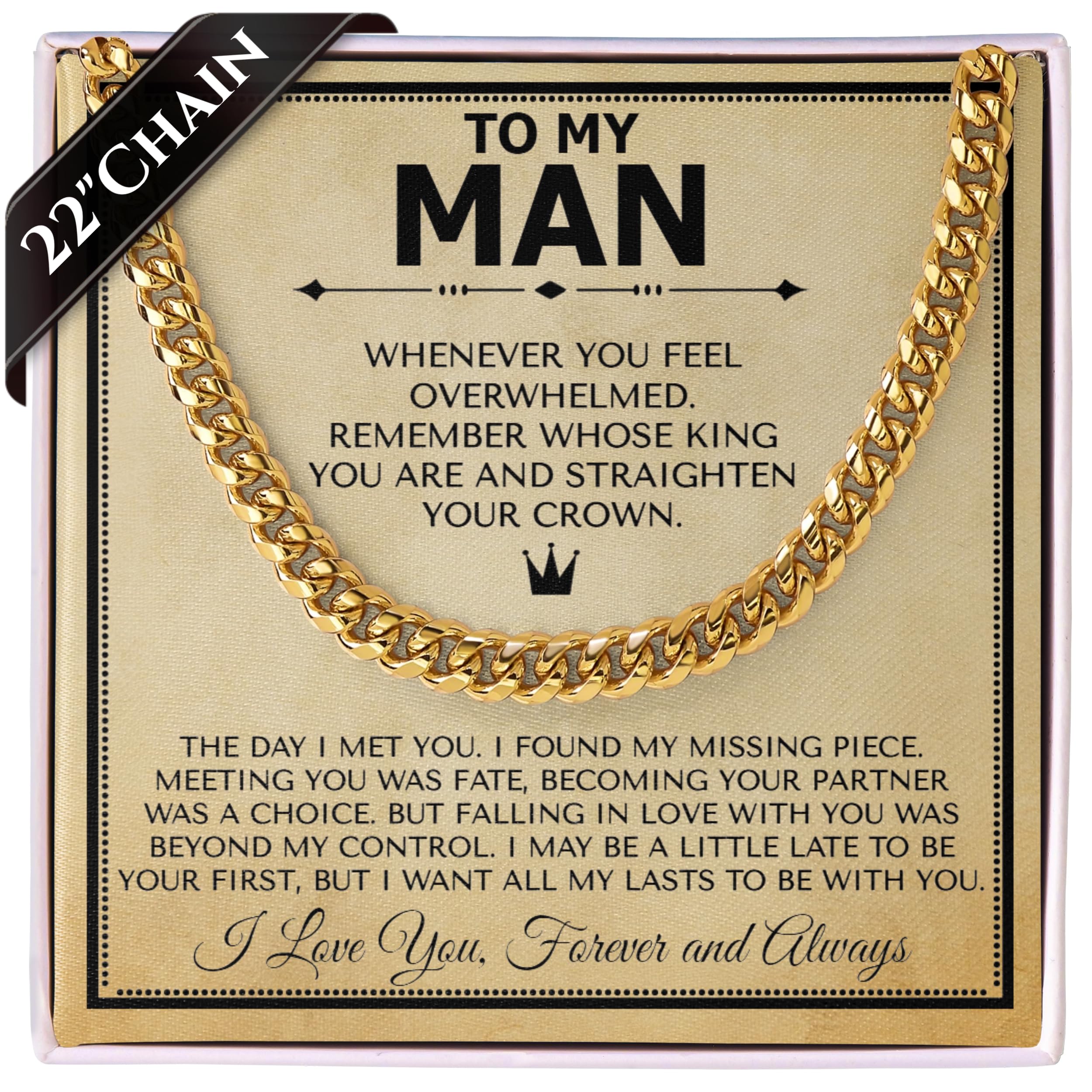 To My Man Steel Cuban Necklace
