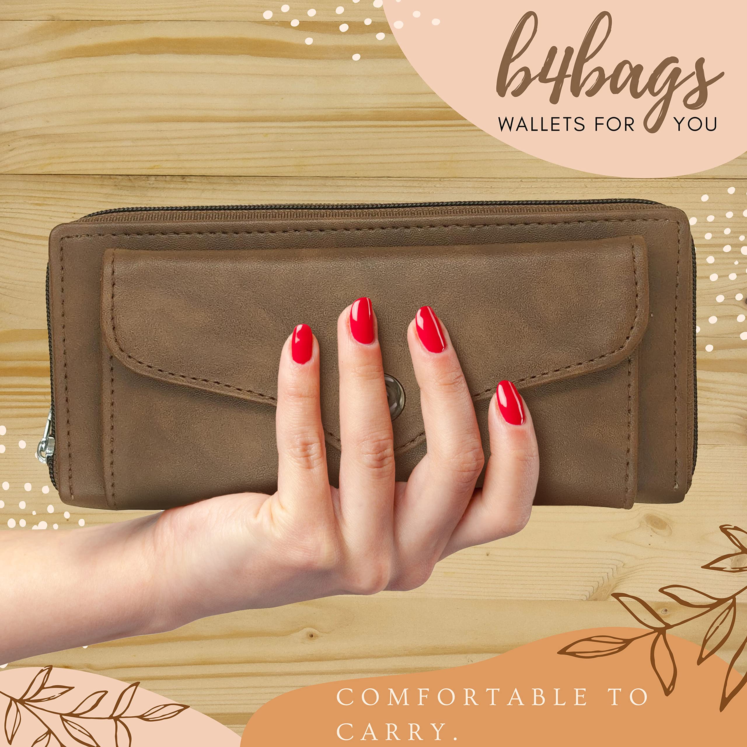 b4bags Wallet for Women | Stylish Clutch for Daily Use | Ladies Hand Purse | Return Gifts for Girls(Brown) 2