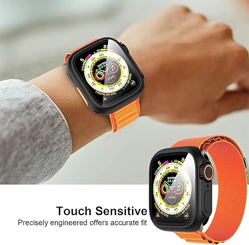 Miniatura 6 de Suoman Funda 3 en 1 para Apple Watch Series 654SE 3SE 2SE 1 de 1.732 pulgadas, protector de pantalla de vidrio templado 9H + cobertura completa