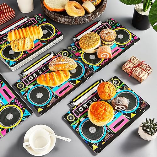 Miniatura 4 de 50 platos con forma de radio Boombox, decoraciones de fiesta de los años 80 y 90, temática musical, decoraciones de cumpleaños, radio retro,