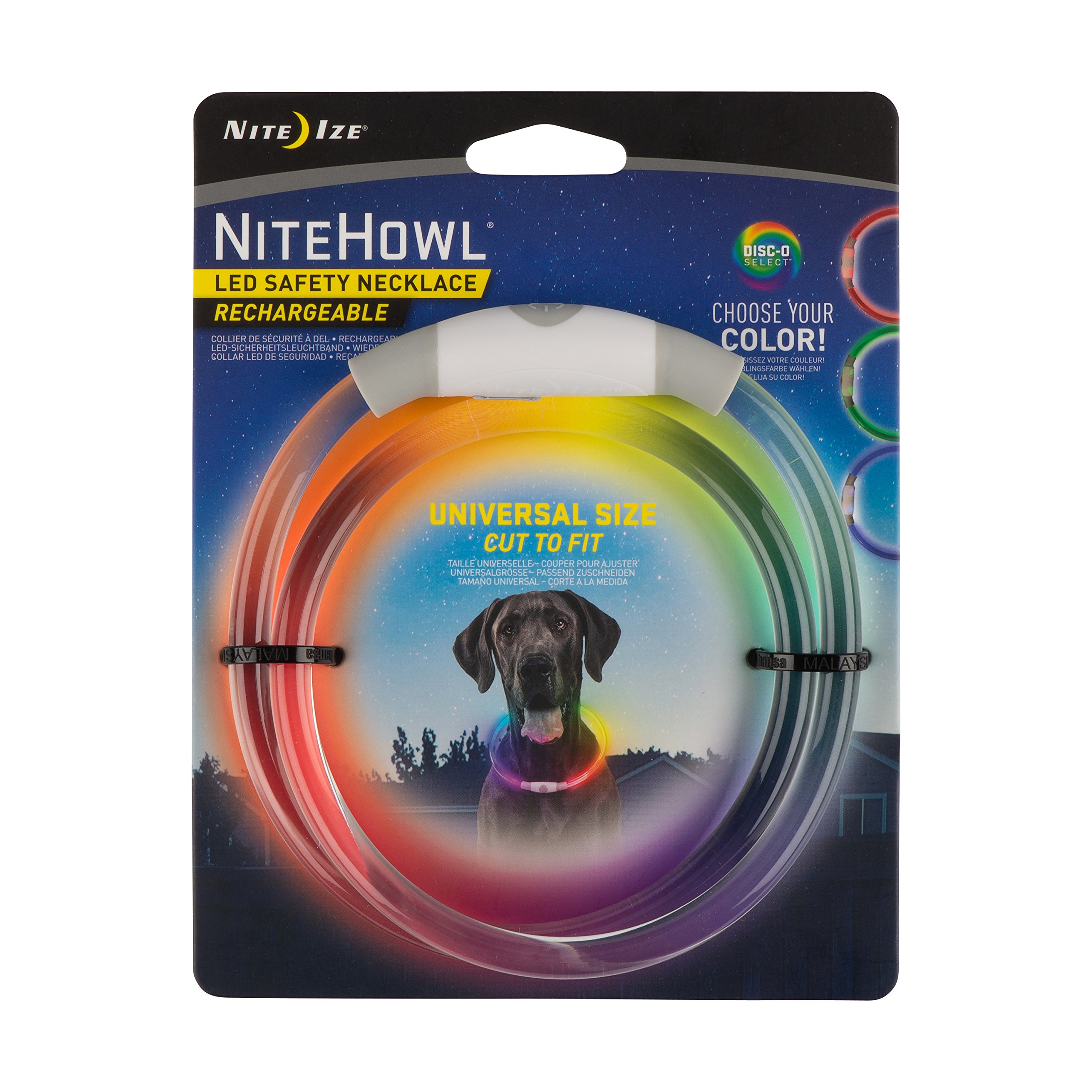 Collier de chien LED lumineux de luxe rechargeable Night Hawk Multicolore Rouge Bleu Vert Lumière Chien
