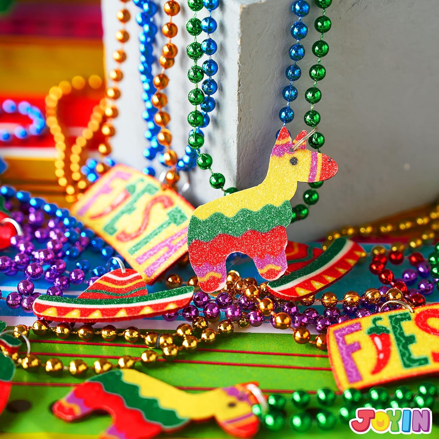 JOYIN 12 PCS Cinco de Mayo Fiesta Necklaces Bead- Mexican Birthday Party Favors Supplies Decorations, Luau Photo Props, Carnivals Event, Taco Tuesday - Image 8