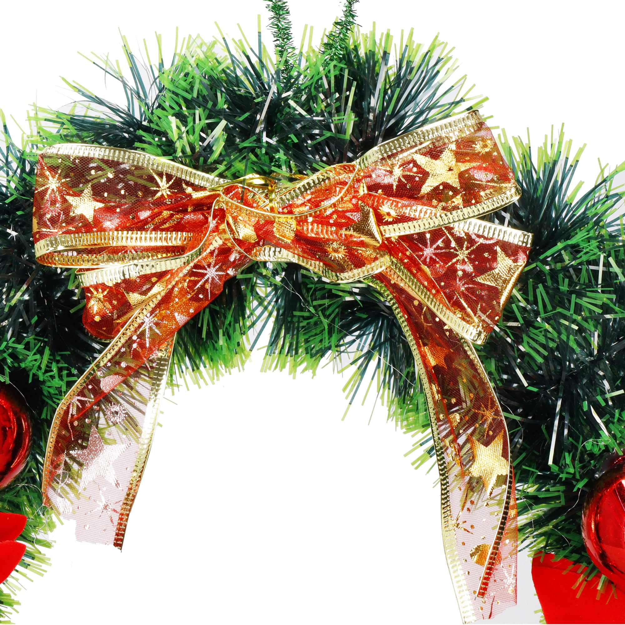 Adventskranz Kugeln Weihnachtskranz (35 Cm) Mit Glänzenden Kugeln – Bruchsicherer Kunststoff – In Rot, Gold Oder Pink – Für Tür, Tisch Oder Wand – Adventsdeko Für Drinnen & Draußen