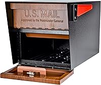Vista 2 de Mail Boss Curbside, Wood Grain 7510 Mail Manager Buzón de seguridad con bloqueo, acero, negro