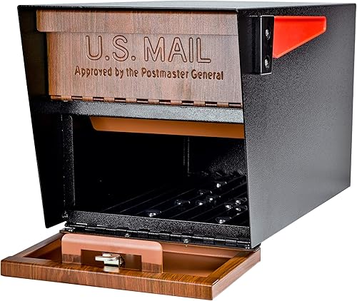 Miniatura 2 de Mail Boss Bordillera buzón de seguridad de bloqueo de Wood Grain 7510 negro