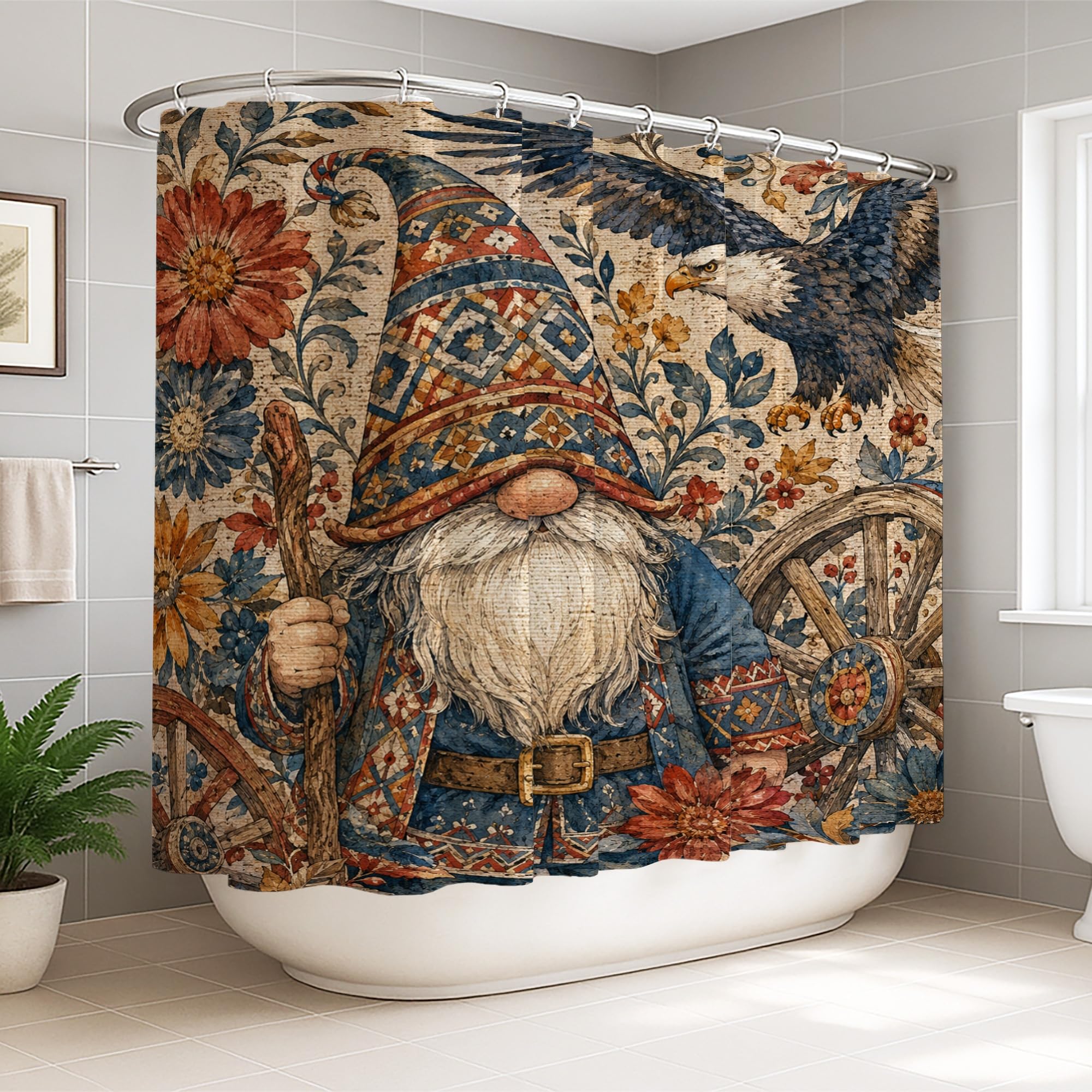 Rideau de douche extra large imperméable bleu automne pour salle de bain 274x183