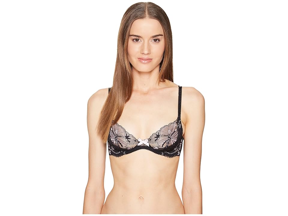 

L'Agent by Agent Provocateur Macie Non Pad Plunge Bra (Black/Pink) Women's Bra
