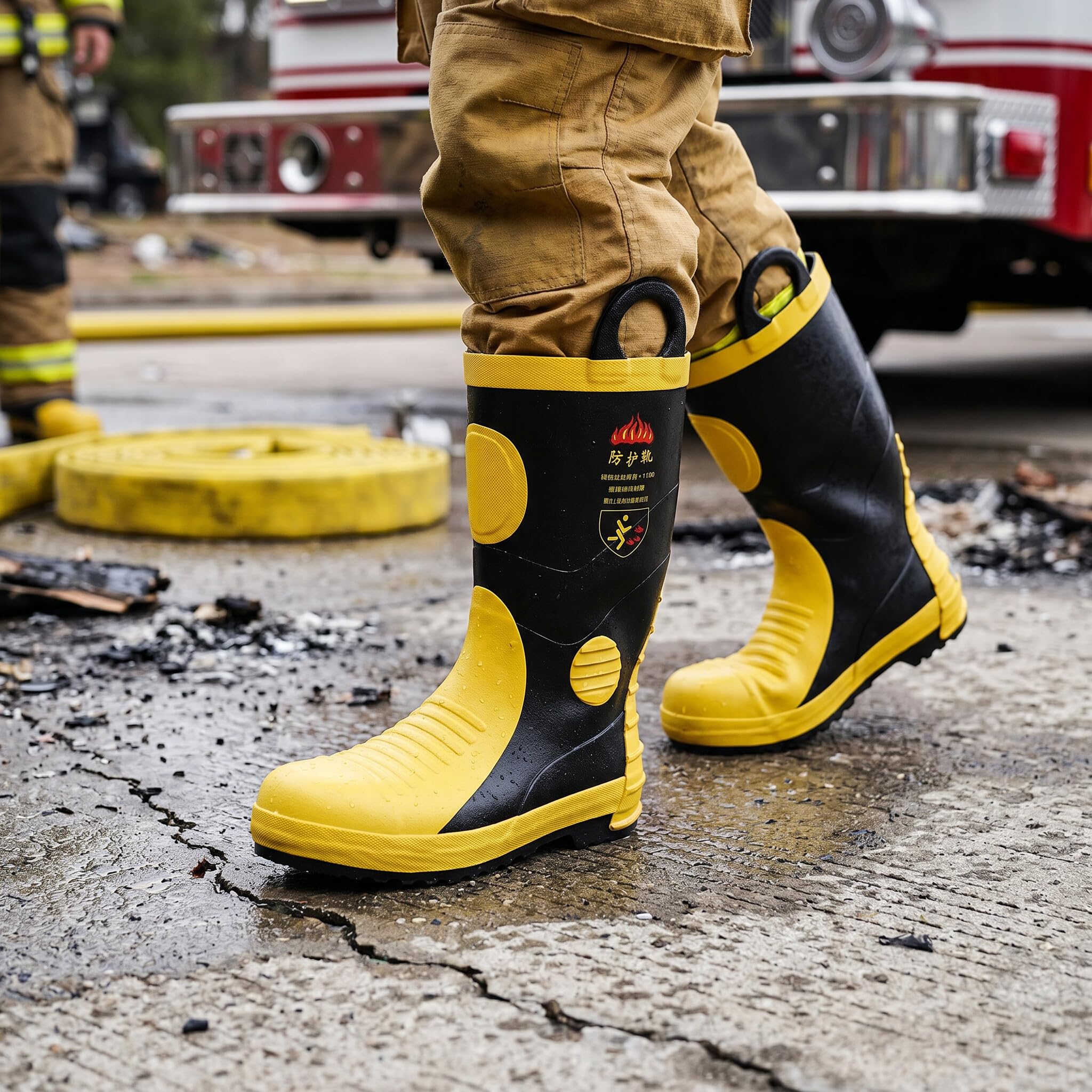 靴 DAIRIKU Fireman boots 27cm Amazon.com: Firefighter Boots,Rubber Fighting Safety Boots High
