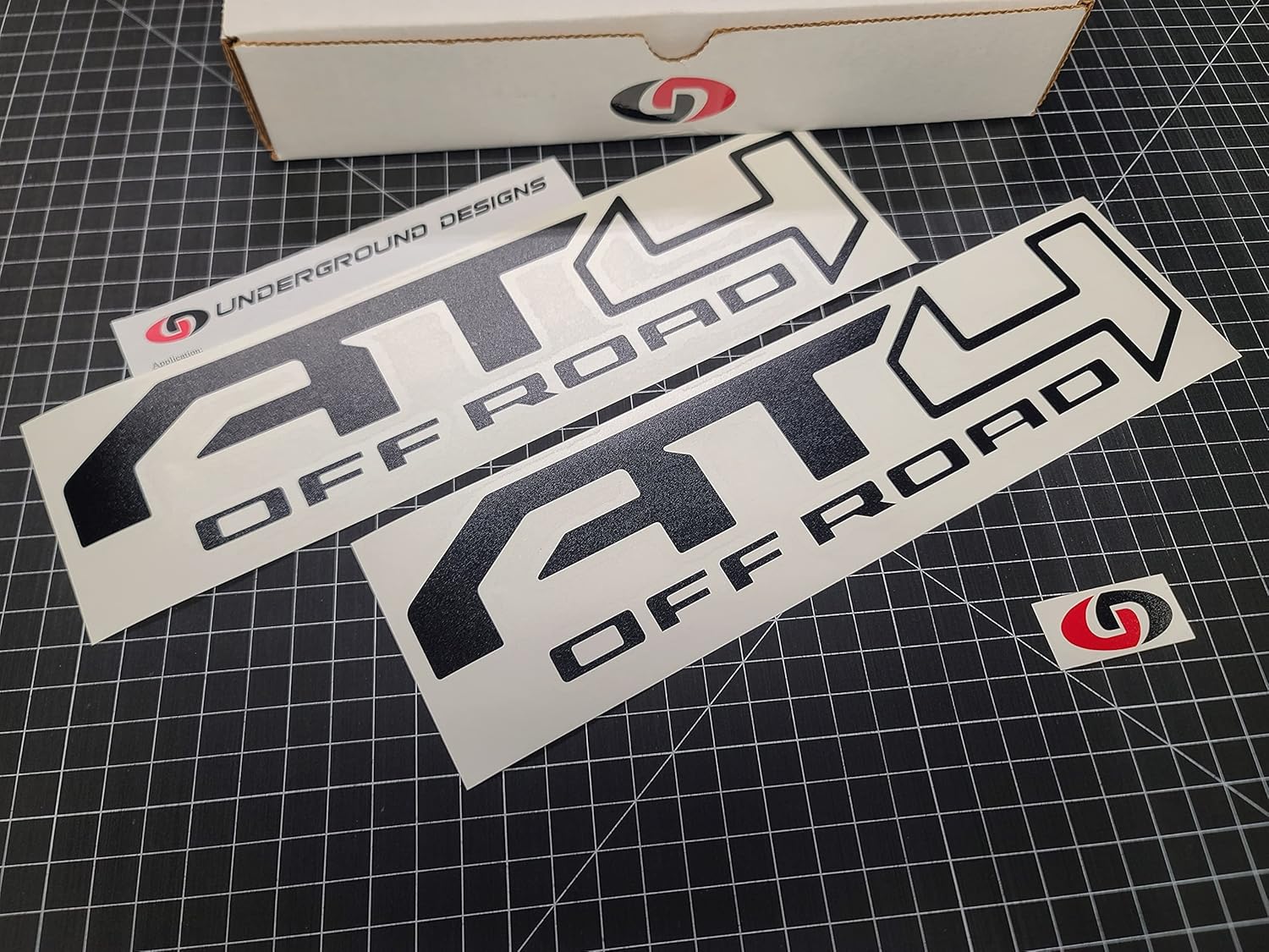 AT4 Off Road Decals (2-Pack) Fender Stickers Bedside 4x4 Emblem Badges Fits 2019-2023 GMC Sierra 1500 2500 (Matte Blackout)