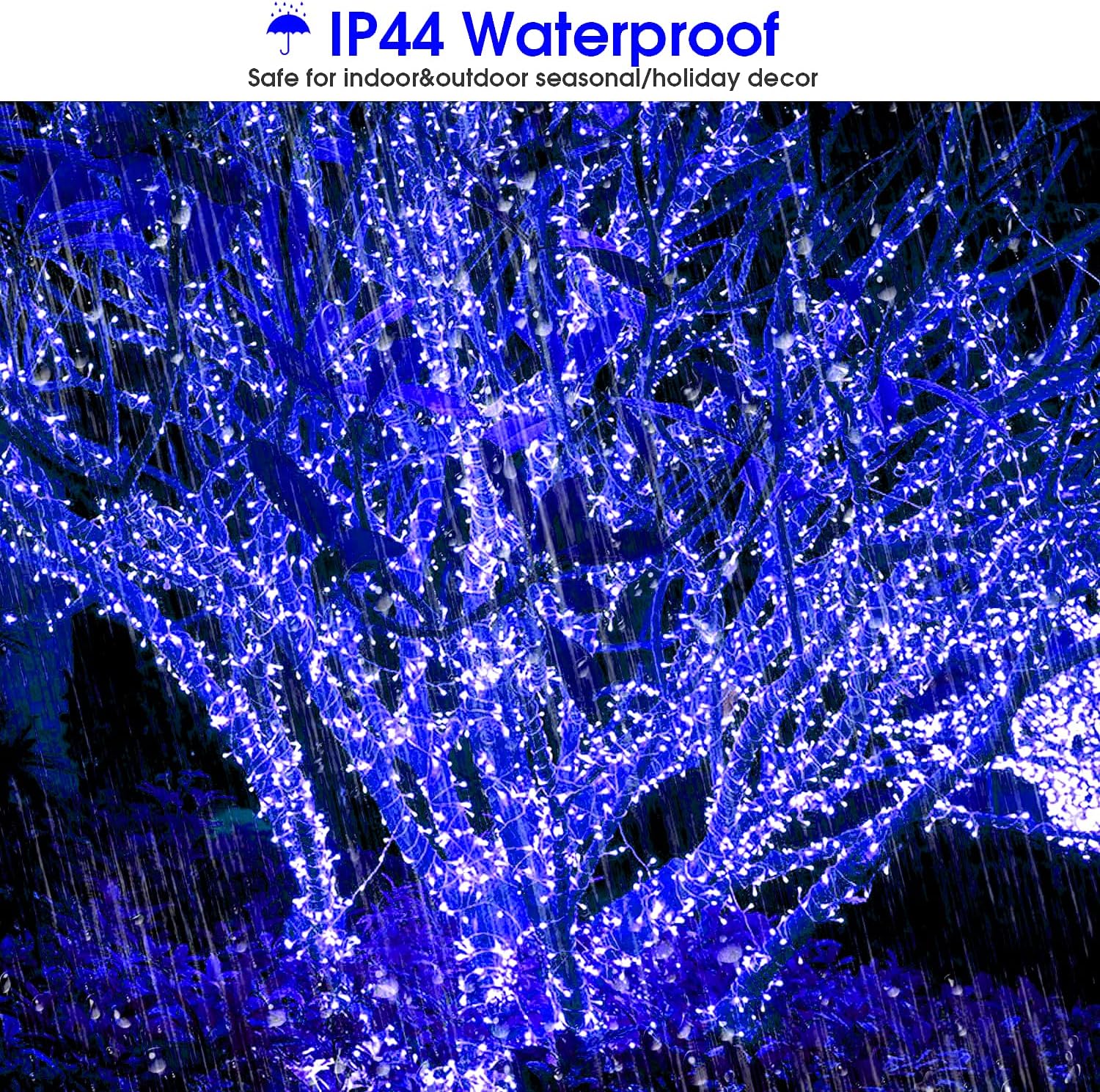 Christmas String Lights Outdoor, 1000 LED 394ft 8 Lighting Modes Christmas Fairy Lights with Remote and Timer for Home, Birthday, Wedding, Party, Tree Decorations (1000 LED, Blue) - - 