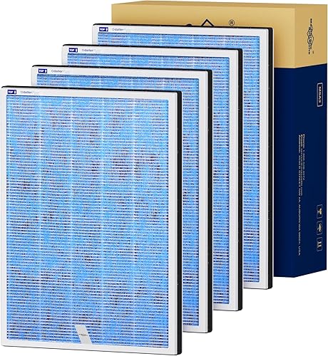 Membrane Solutions MSA3MSA3S - Filtro purificador de aire original original de repuesto, 4 unidades, filtro HEPA H13 mejorado 4 en 1 con tecnología