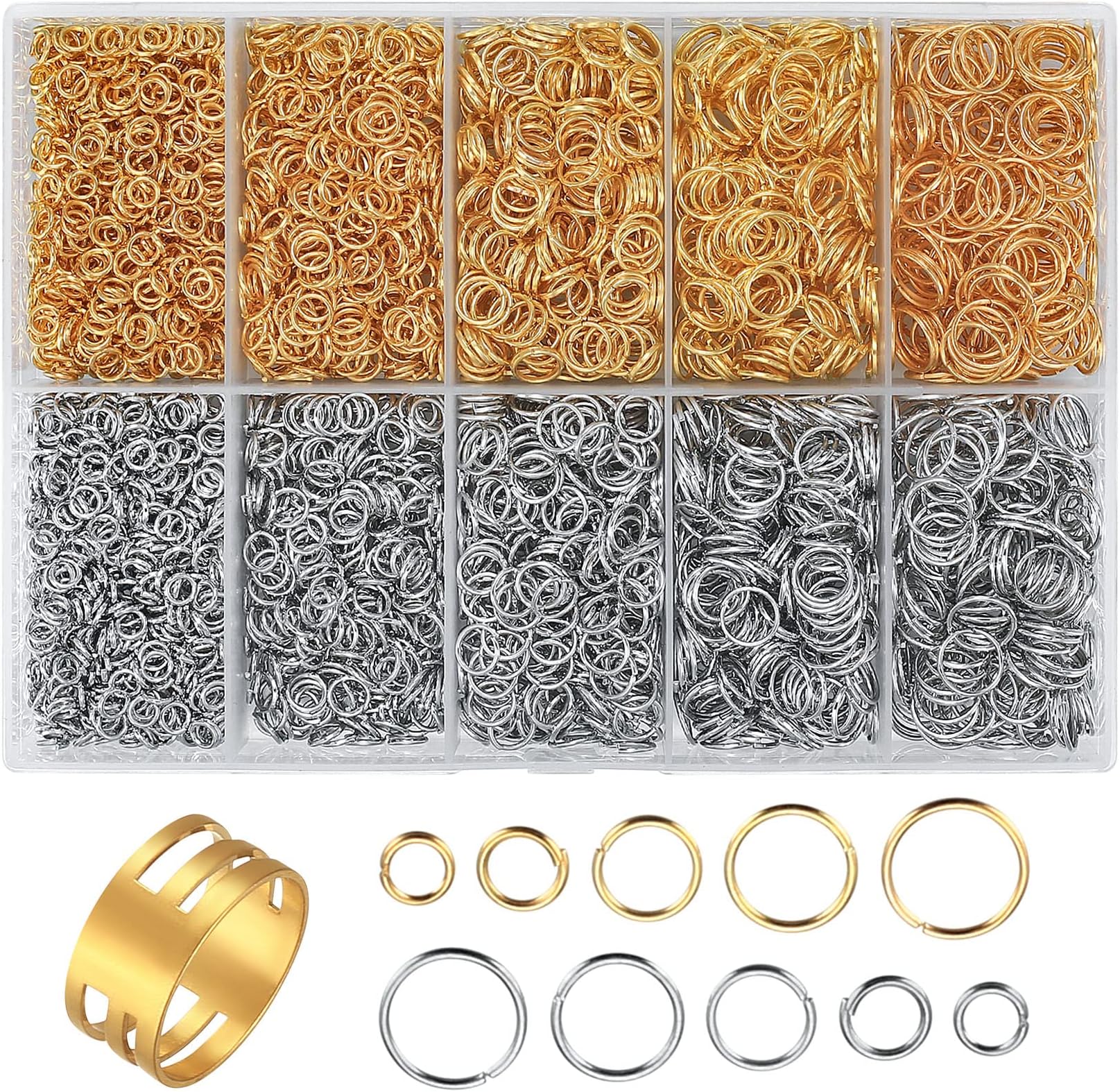 4800 Pcs Jump Rings, Jewelry Making Open Jump Ring Set, Split Rings for