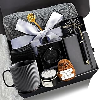 Get Well Soon Gift Baskets for Men- Self Care Package, Birthday Basket for Him,