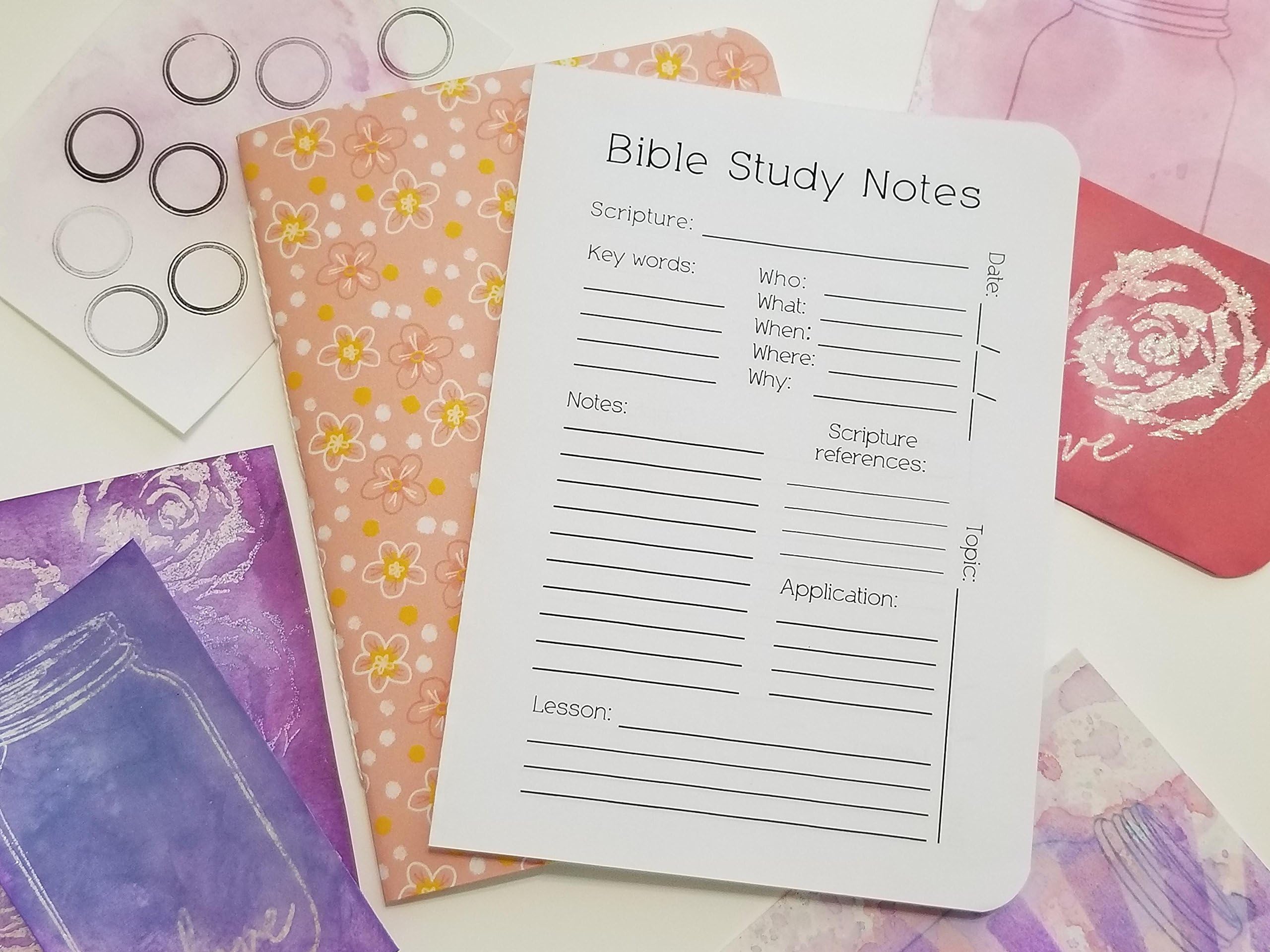 Handmade Bible study Travelers notebook insert size B6