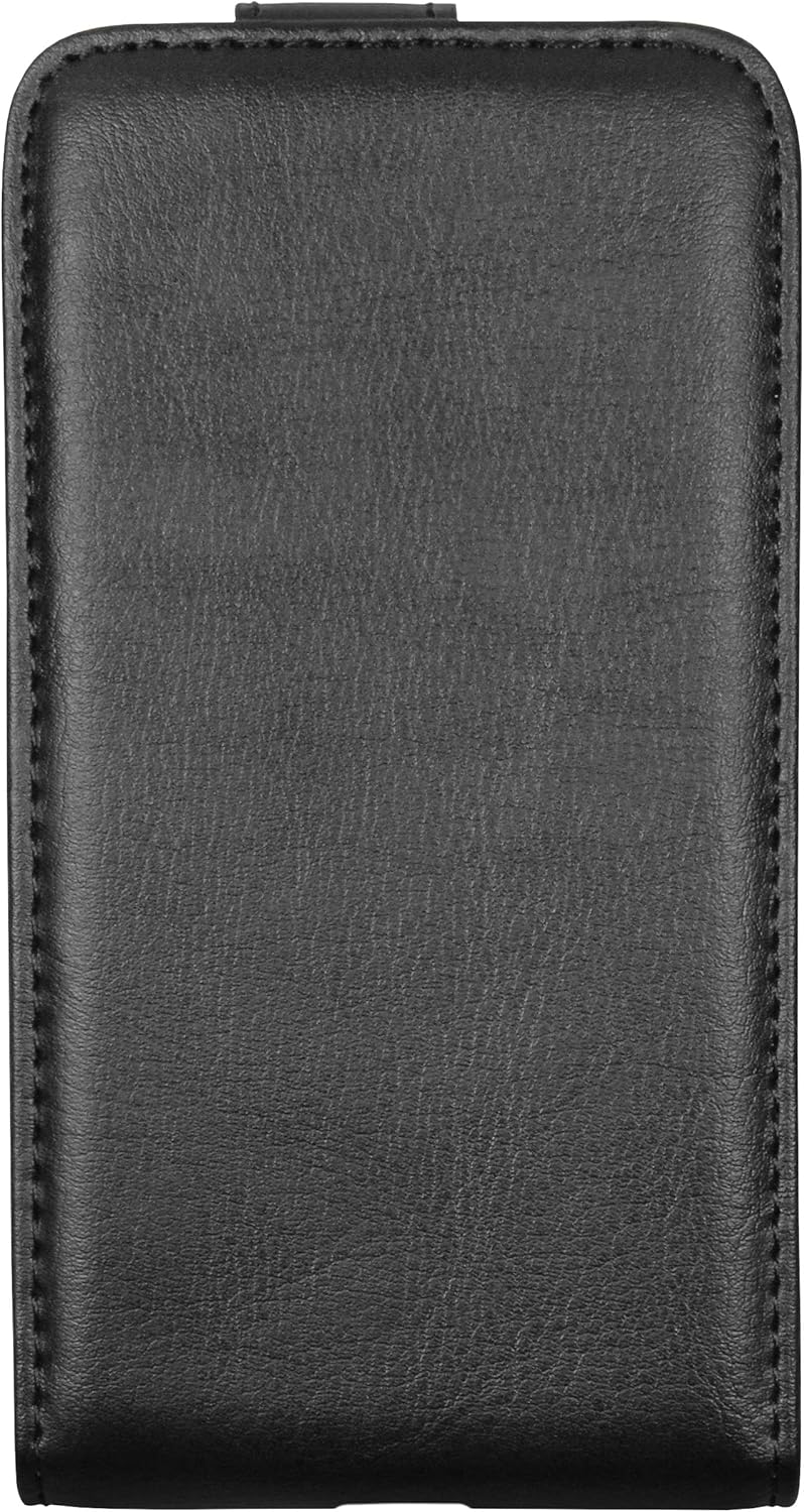 mumbi Premium Genuine Leather Flip Case Compatible with Samsung Galaxy S2 Plus i9105P Black
