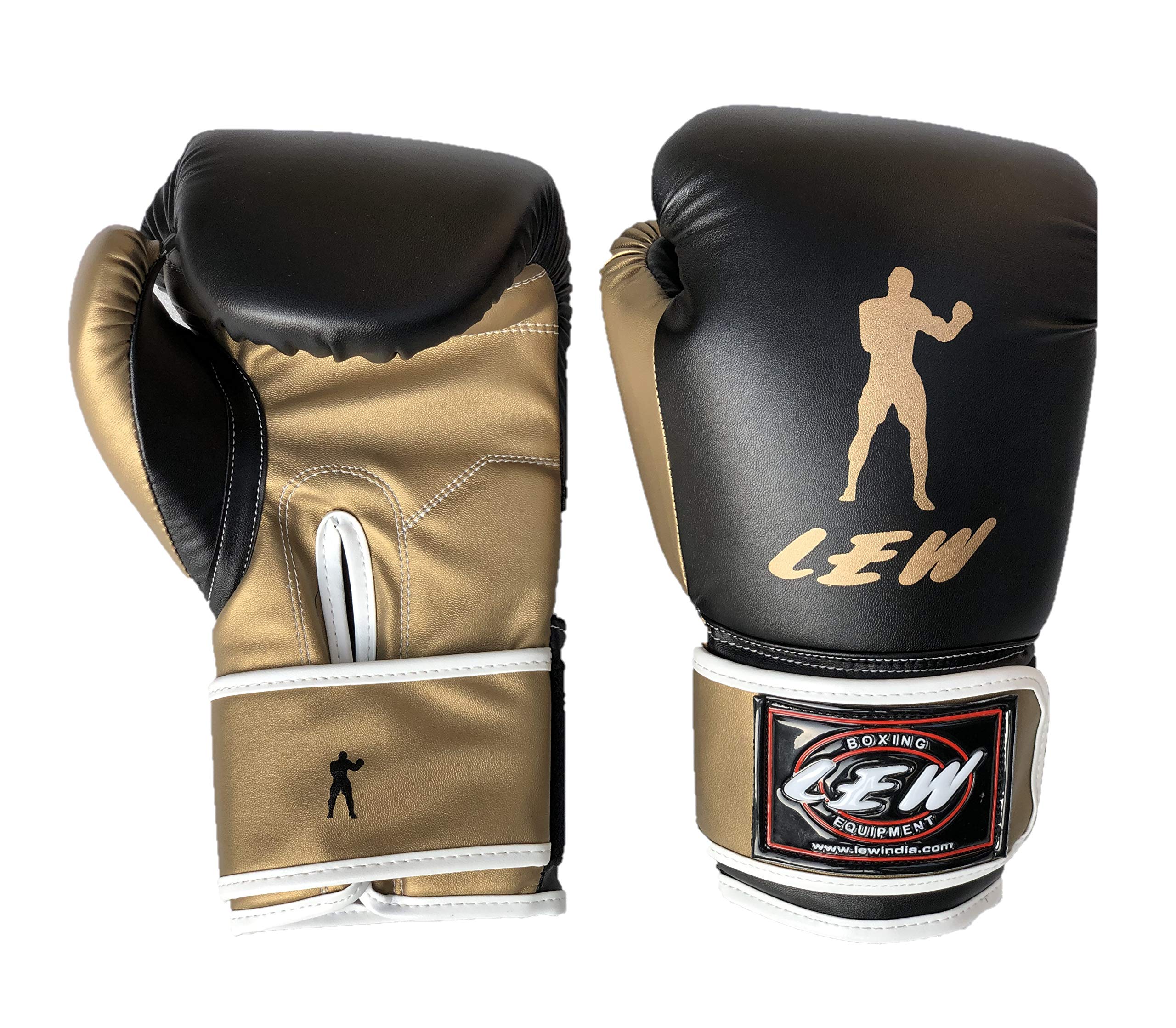 Buy LEW Striker Gold/Black All Premium Composition Durahide Leather Boxing Gloves with Double