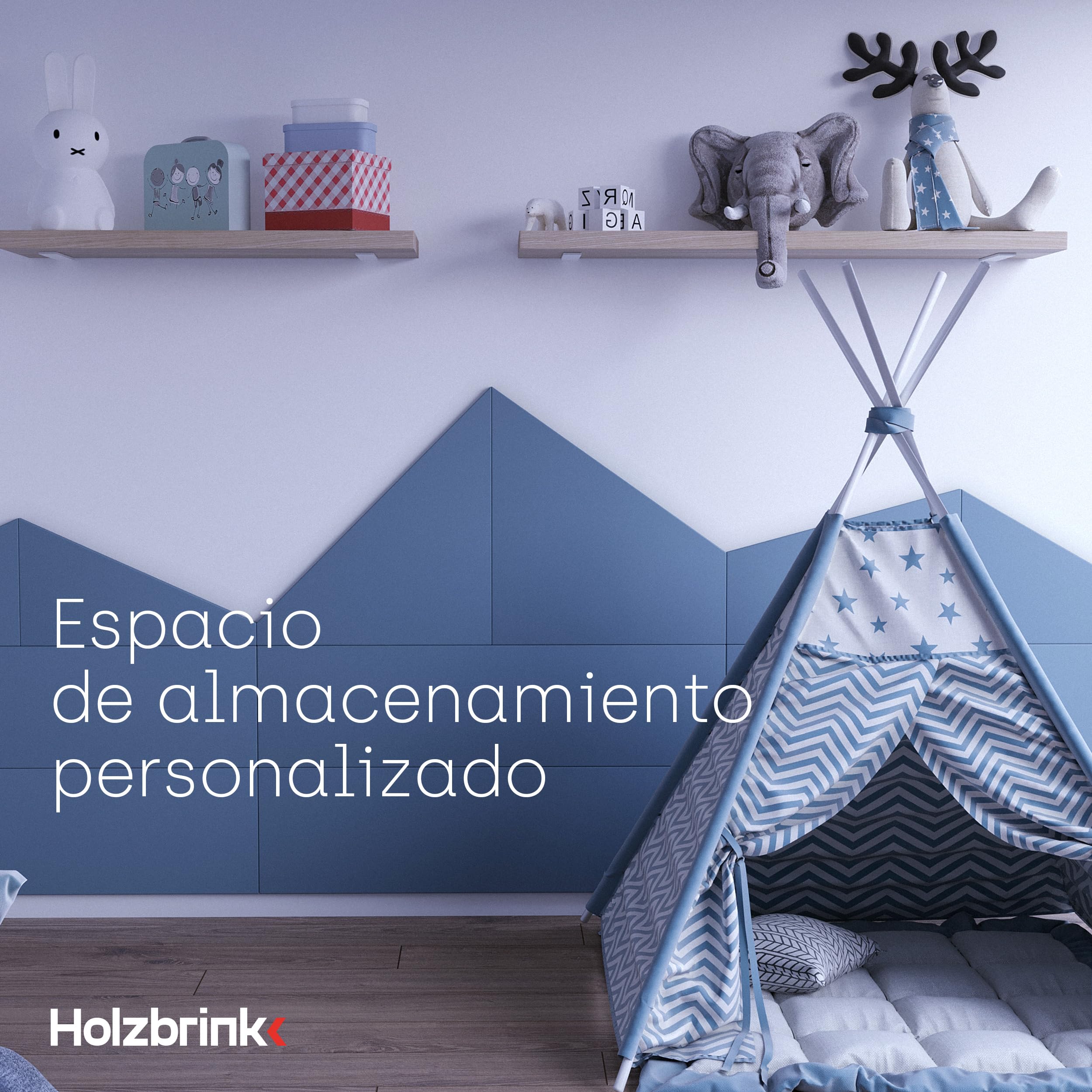 HOLZBRINK Escuadra de metal para baldas, soporte para estantes de pared, estante de pared DIY, Blanco 300x100x40 mm, 6 piezas, HLR-L-300-9016