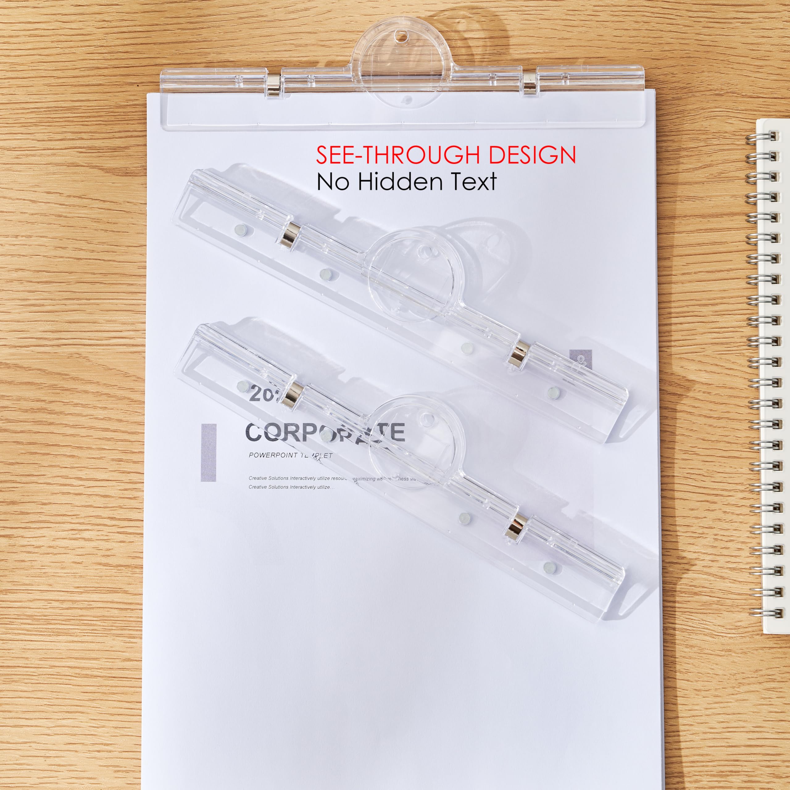 4 Stück 20 cm große magnetische Clips, robuste, transparente Binder-Clips mit starkem Magnet für Kühlschrank, Whiteboard, Büro, Küche, Schule, Heimorganisation und Memo-Halten